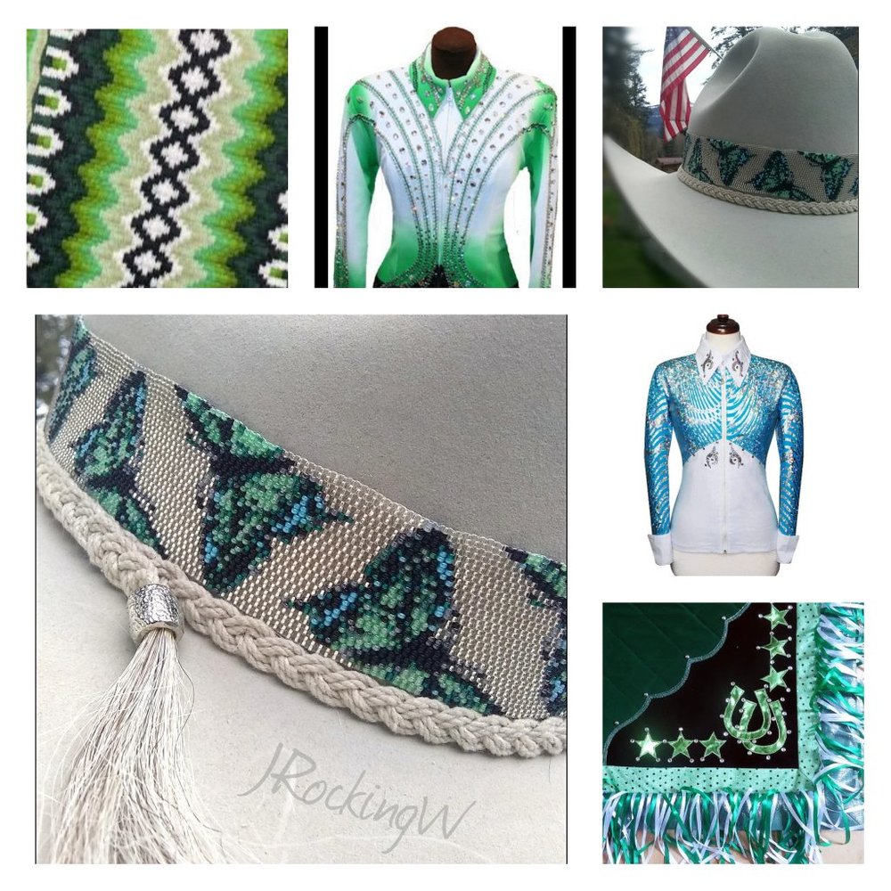 JRW Custom Cowboy Infinity Hat Band Butterflies